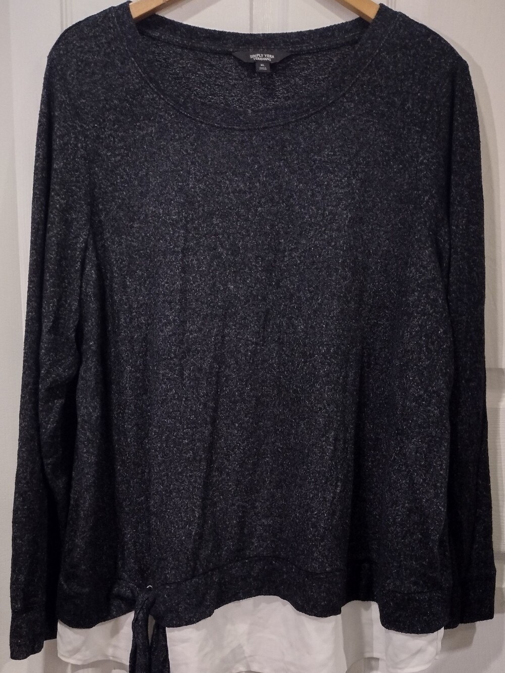 Simply Vera Vera Wang Charcoal Heather Knit Top